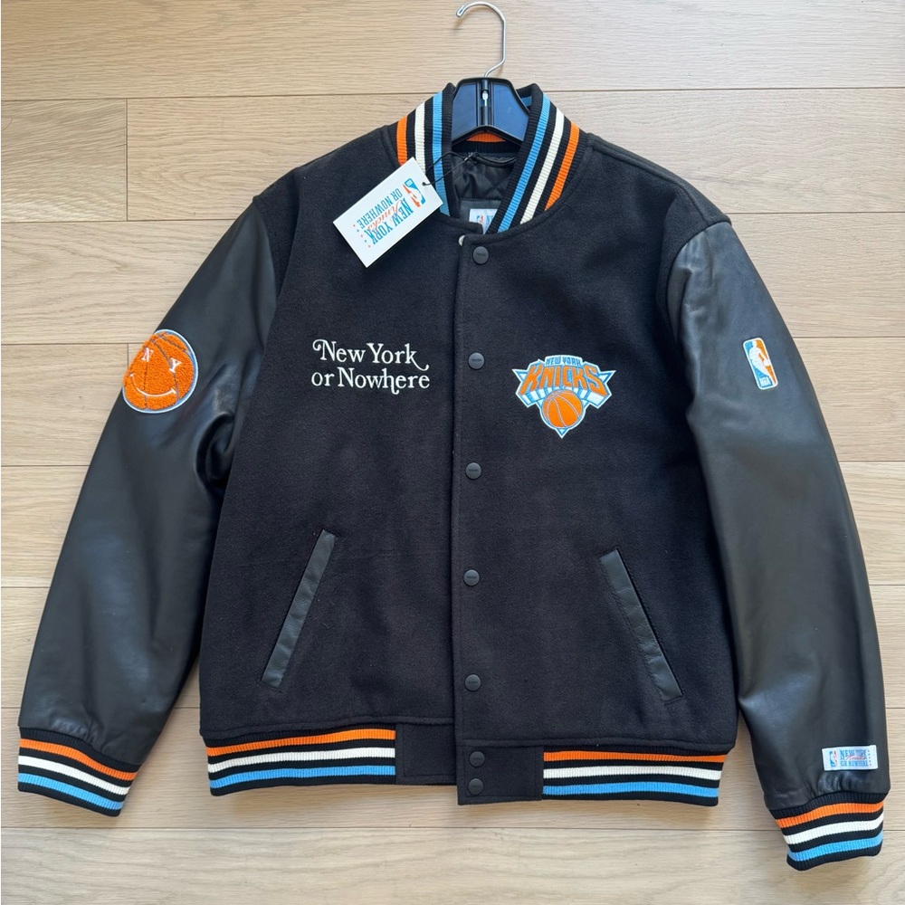 New York or Nowhere Black Varsity Jacket Size Large